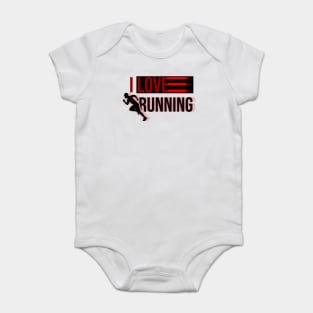 I love running, runner Baby Bodysuit
